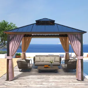 12x12 Hardtop Gazebo Aluminum Gazebo Double Roof
