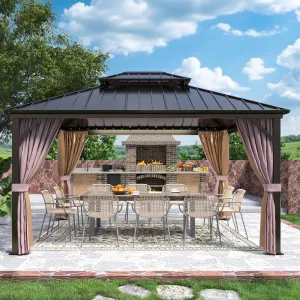 12x14 Hardtop Gazebo with Aluminum Frame