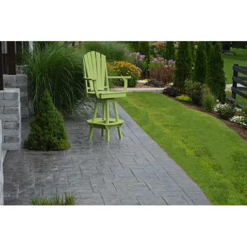 A & L Furniture Co. Recycled Plastic Adirondack Swivel Bar Chair with Arms 29"
