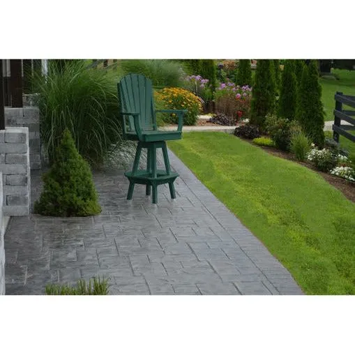 A & L Furniture Co. Recycled Plastic Adirondack Swivel Bar Chair with Arms 29"