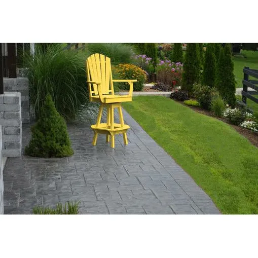 A & L Furniture Co. Recycled Plastic Adirondack Swivel Bar Chair with Arms 29"