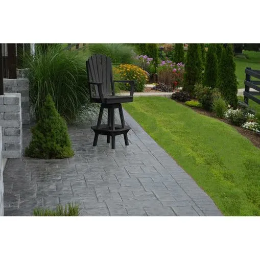 A & L Furniture Co. Recycled Plastic Adirondack Swivel Bar Chair with Arms 29"