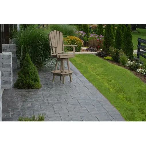 A & L Furniture Co. Recycled Plastic Adirondack Swivel Bar Chair with Arms 29"