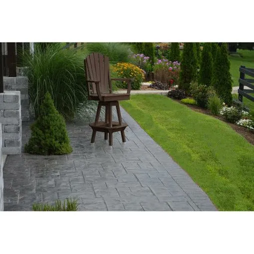 A & L Furniture Co. Recycled Plastic Adirondack Swivel Bar Chair with Arms 29"