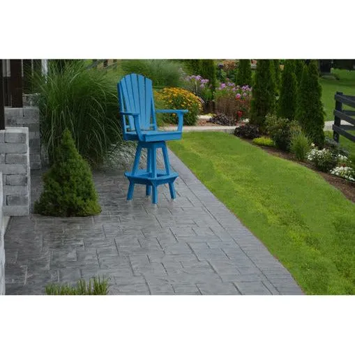 A & L Furniture Co. Recycled Plastic Adirondack Swivel Bar Chair with Arms 29"