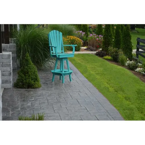 A & L Furniture Co. Recycled Plastic Adirondack Swivel Bar Chair with Arms 29"