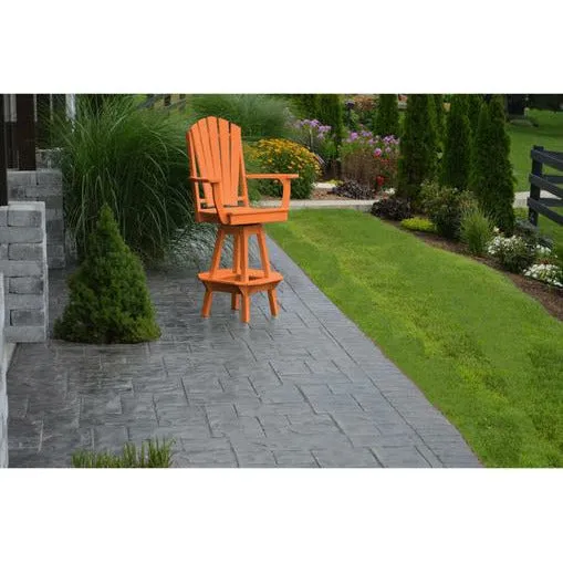 A & L Furniture Co. Recycled Plastic Adirondack Swivel Bar Chair with Arms 29"