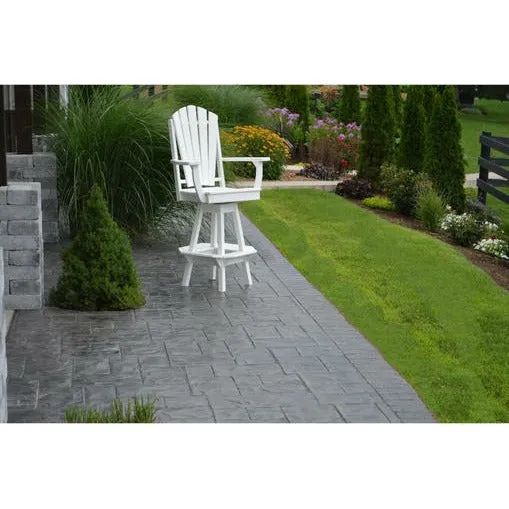 A & L Furniture Co. Recycled Plastic Adirondack Swivel Bar Chair with Arms 29"
