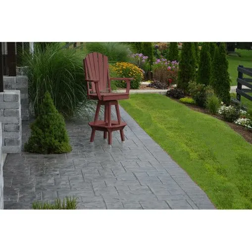 A & L Furniture Co. Recycled Plastic Adirondack Swivel Bar Chair with Arms 29"