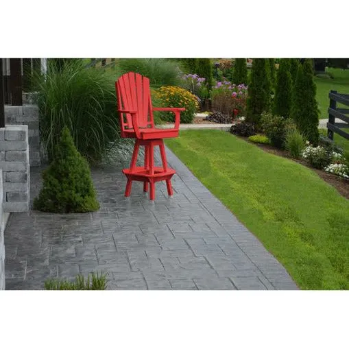 A & L Furniture Co. Recycled Plastic Adirondack Swivel Bar Chair with Arms 29"