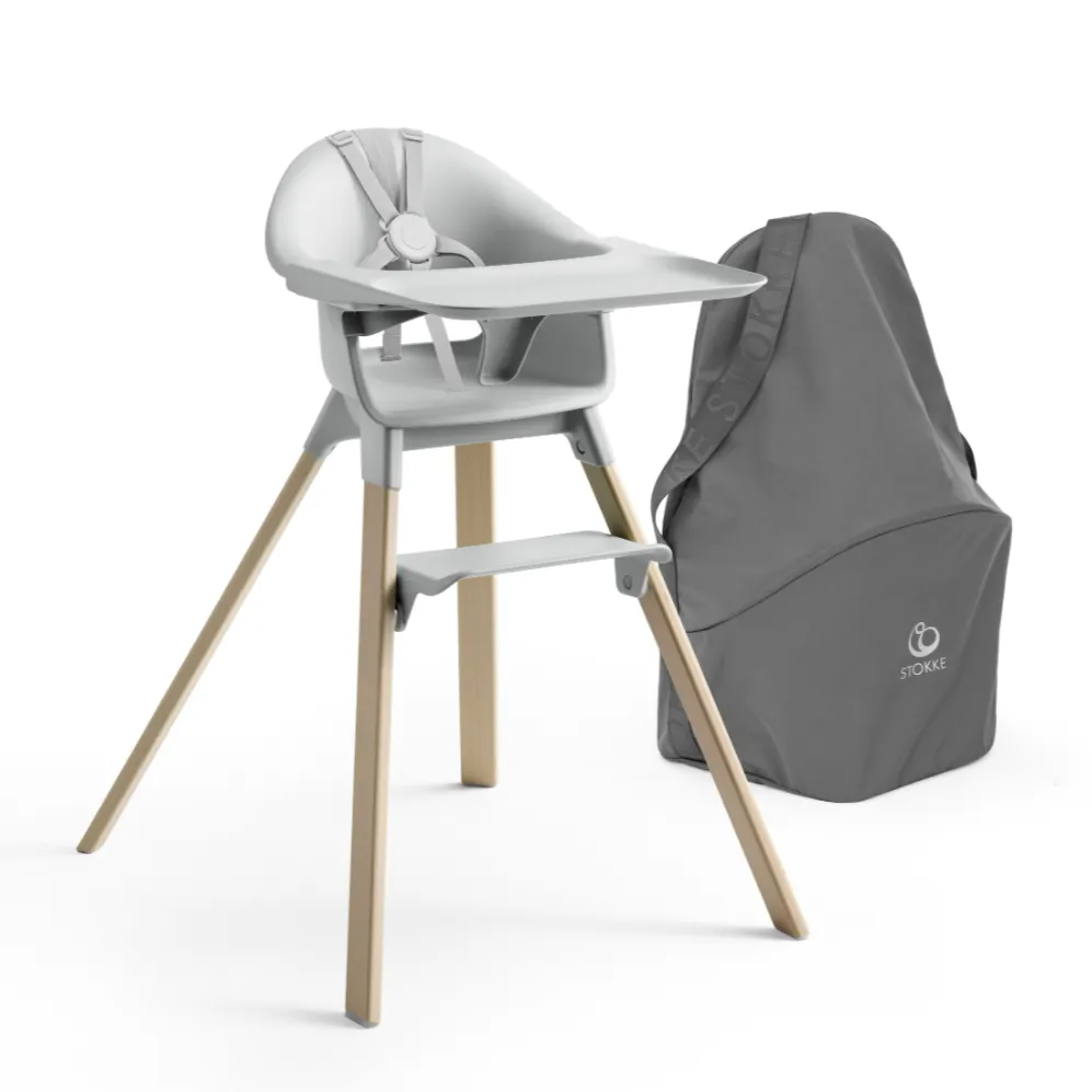 Clikk High Chair Bundle - Grey with Travel Bag by Stokke