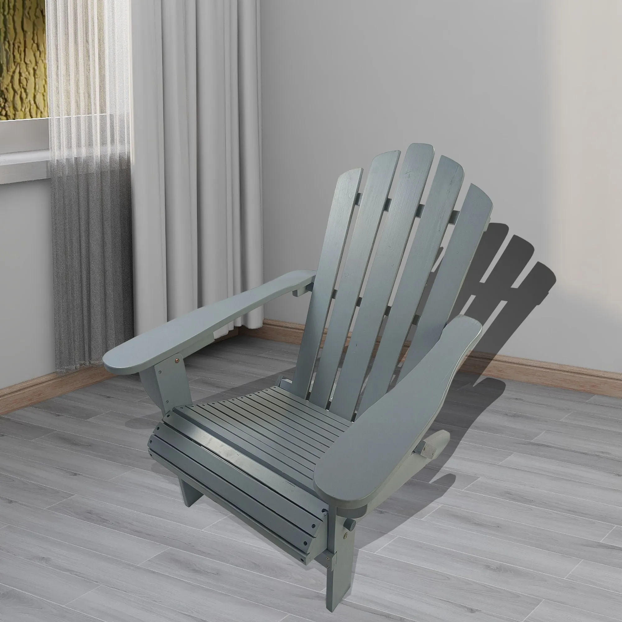 Couch.com Outdoor Or Indoor Adirondack Chair Walnut, Wood Construction, Dark Gray Finish by Couch.com