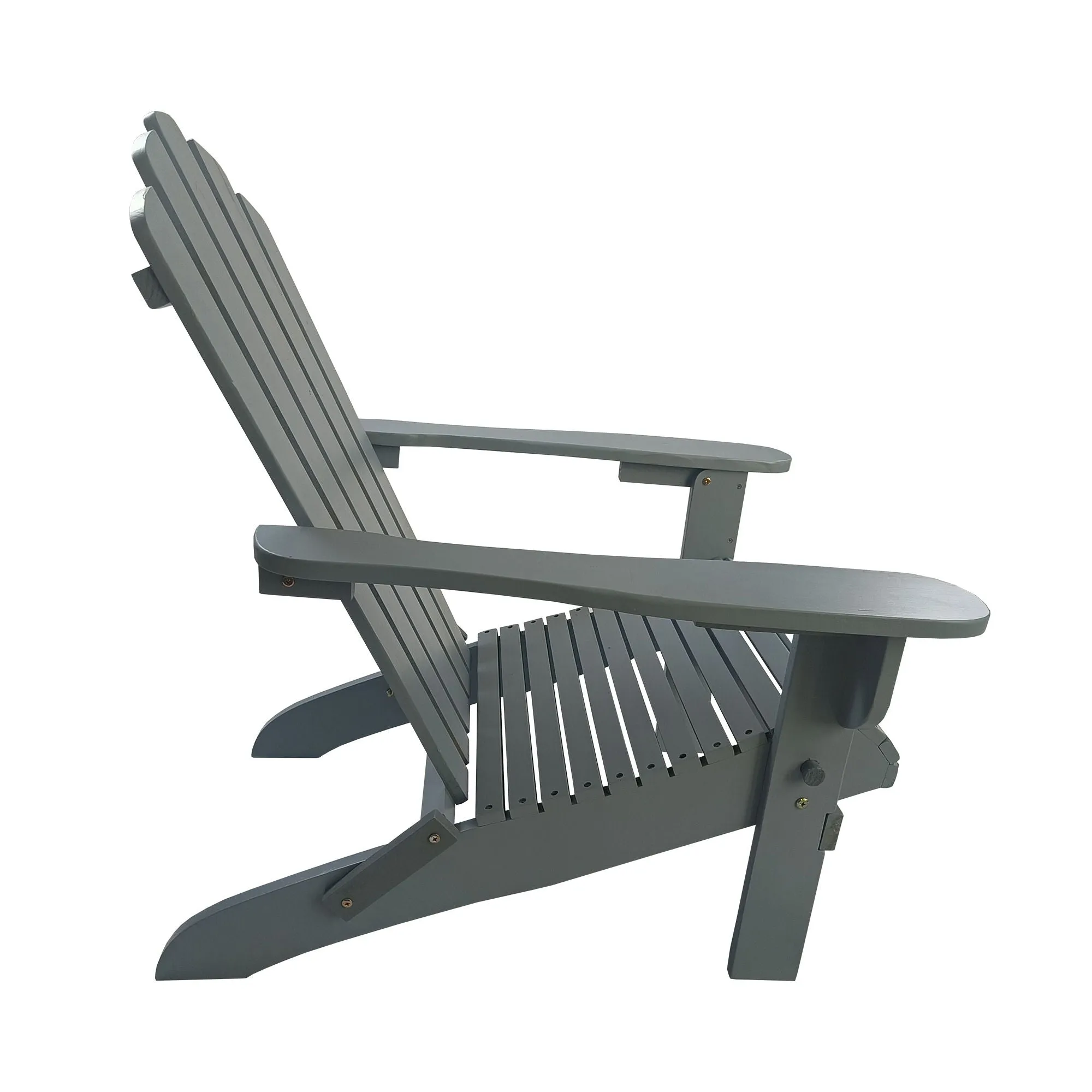 Couch.com Outdoor Or Indoor Adirondack Chair Walnut, Wood Construction, Dark Gray Finish by Couch.com