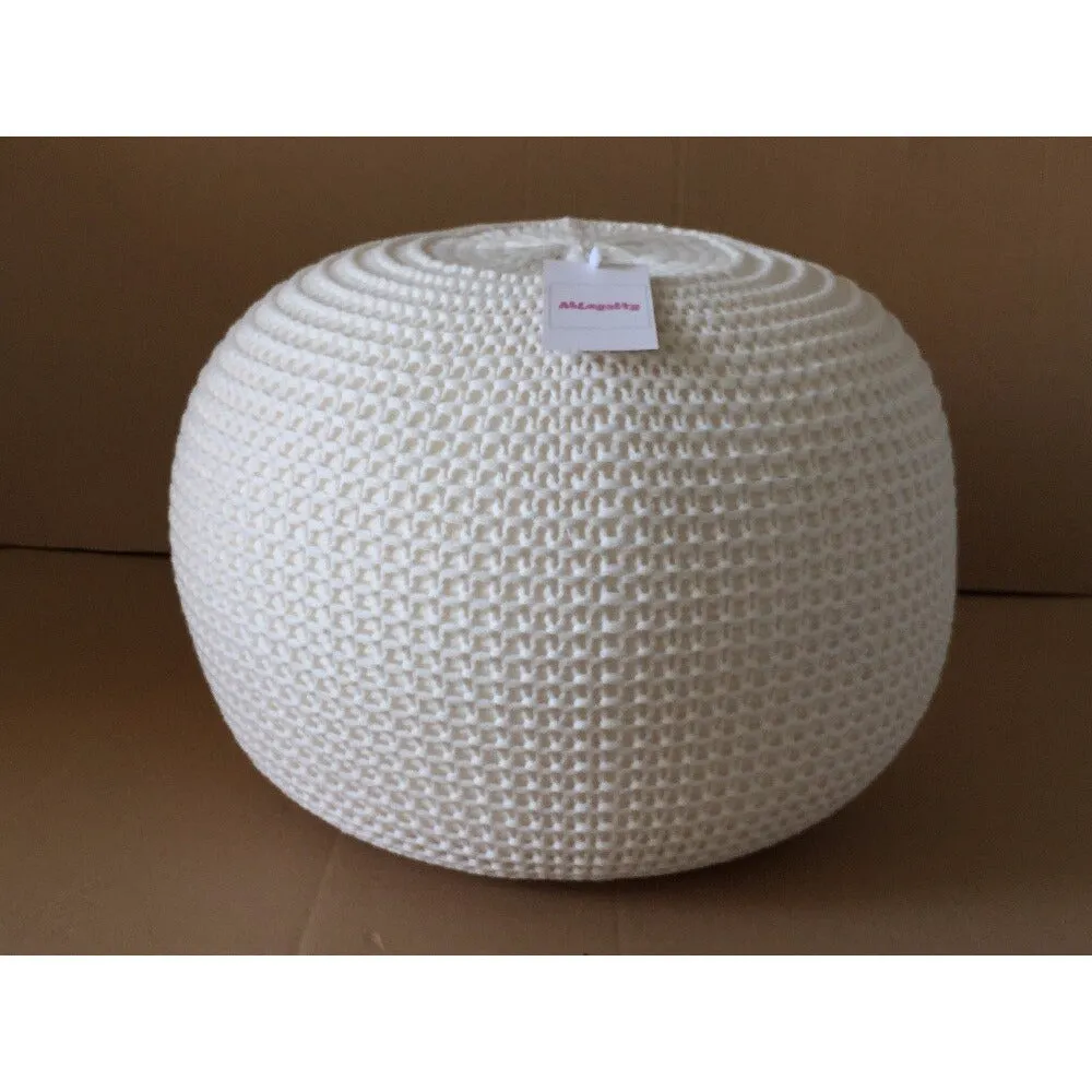 Knitted  Round Pouffe Ottoman
