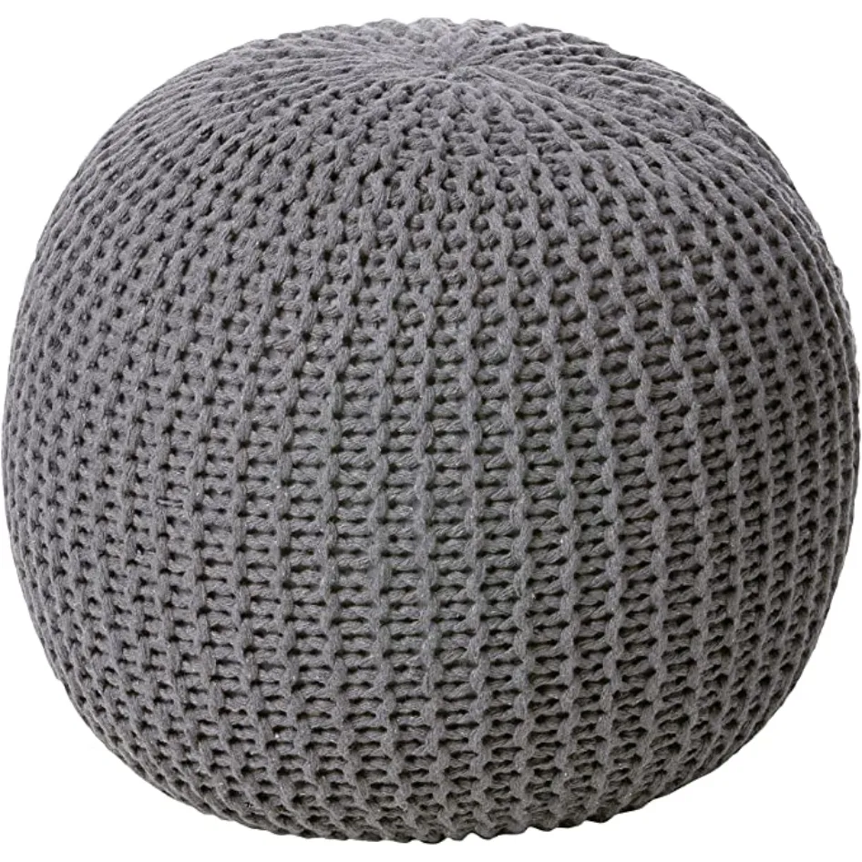 Knitted  Round Pouffe Ottoman
