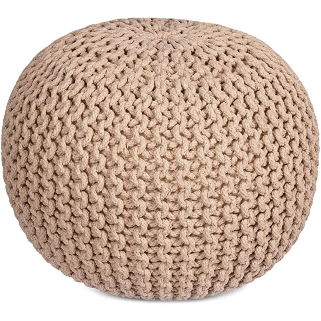Knitted  Round Pouffe Ottoman