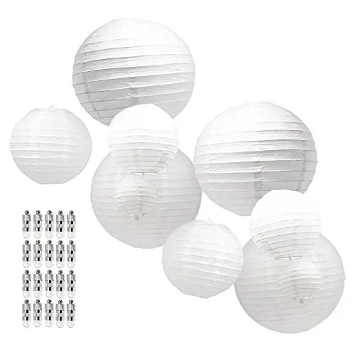 Mudra Crafts Paper Lanterns Wedding Party Decorations - 12 in 10 Round Japanese Chinese Lanterns Decorative Hanging Ceiling Decorations Lamp Shade