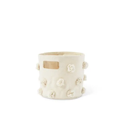 Petit Pehr Pom Pom Mini Bin- Natural 8 In. D X 7 In. H