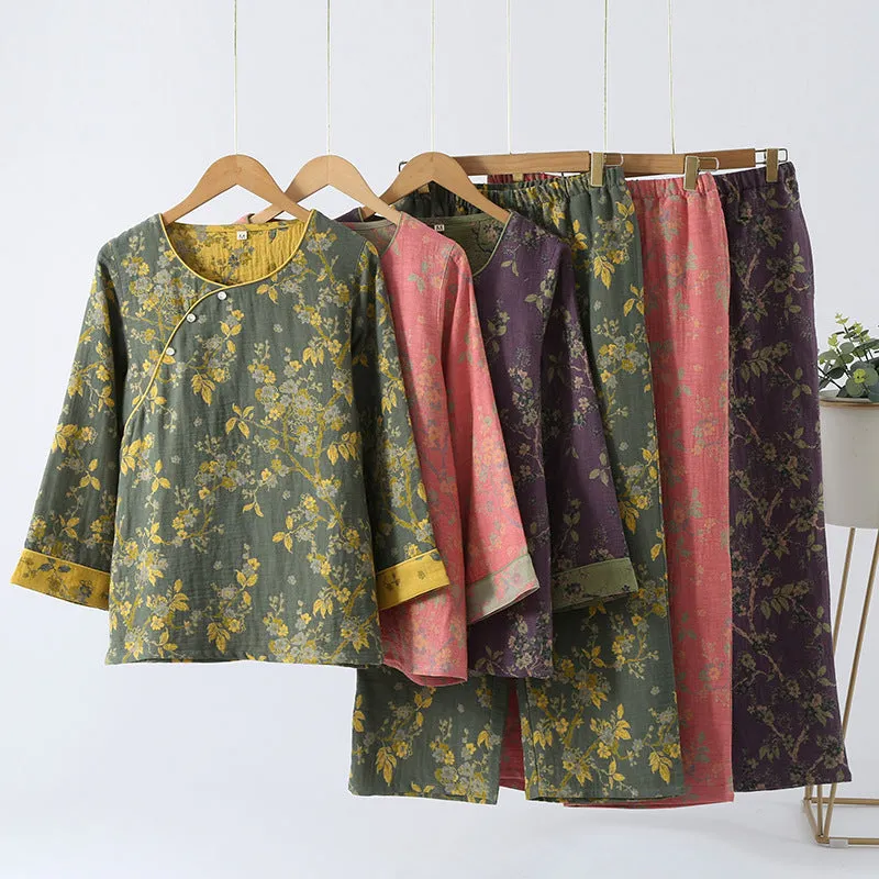 Rachel - Jacquard Vintage Pure Cotton Loungewear Set