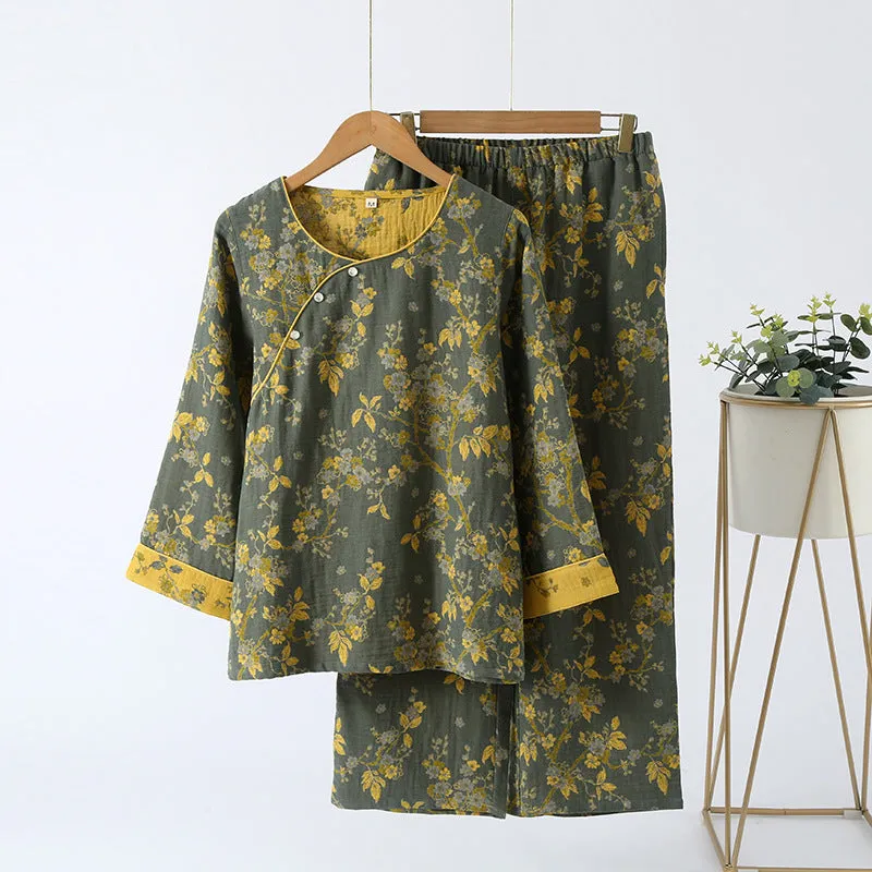Rachel - Jacquard Vintage Pure Cotton Loungewear Set