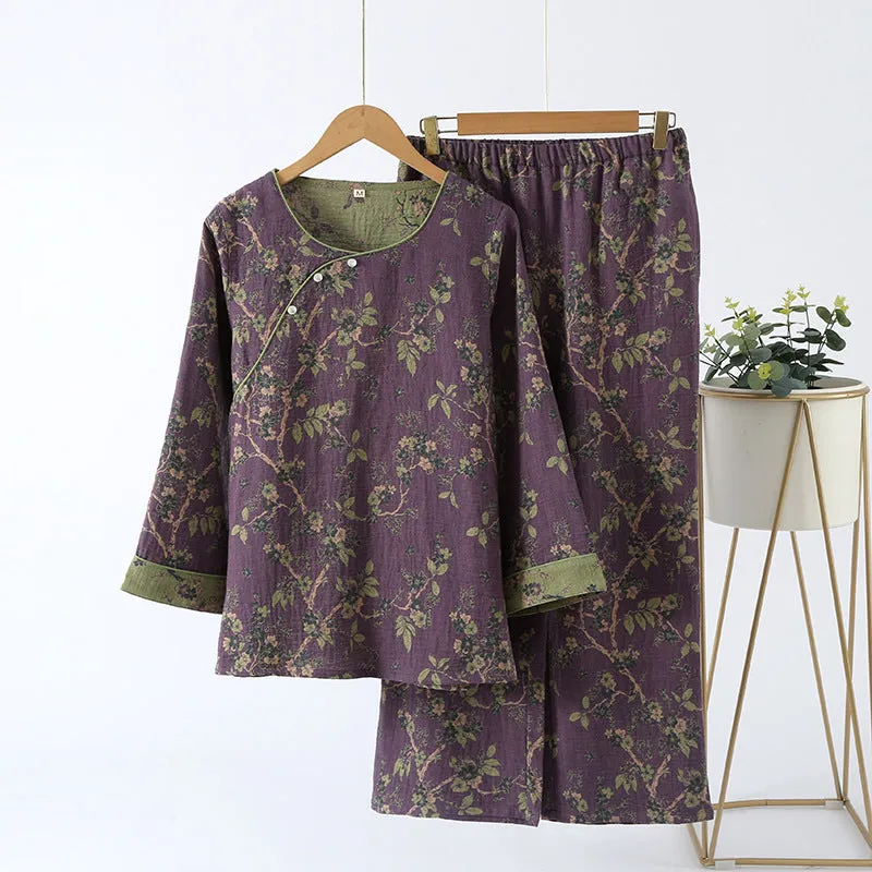 Rachel - Jacquard Vintage Pure Cotton Loungewear Set