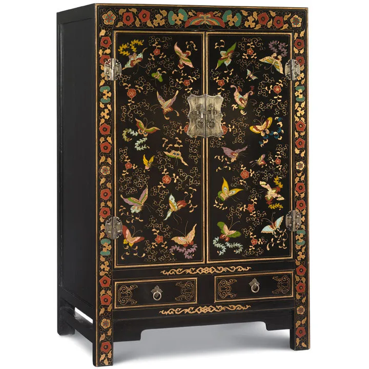 Shanxi Butterfly Cabinet, Black Lacquer