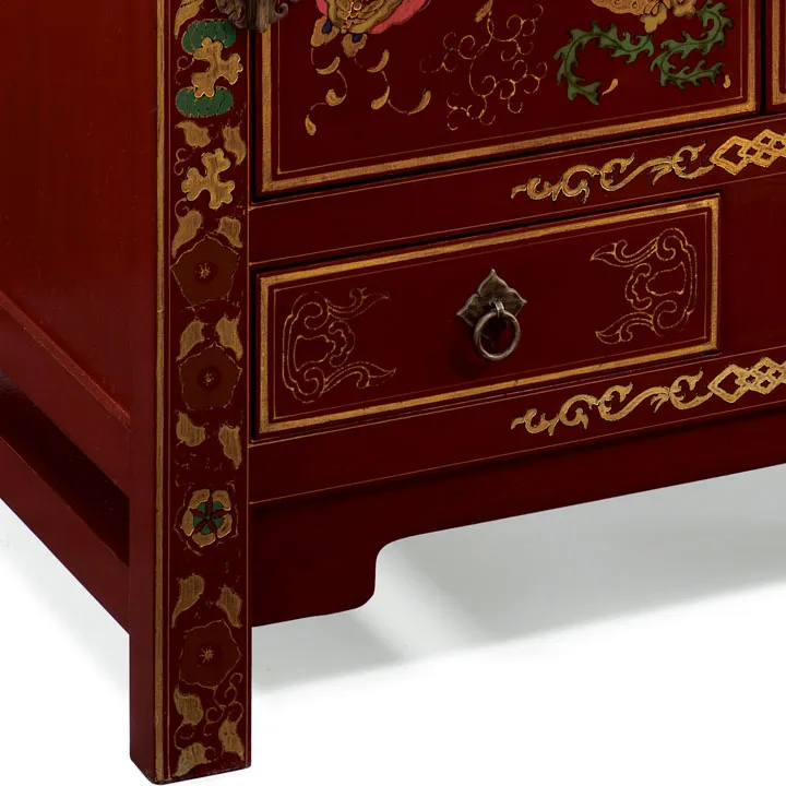 Shanxi Butterfly Cabinet, Red Lacquer