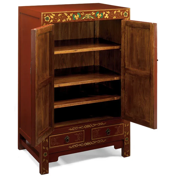Shanxi Butterfly Cabinet, Red Lacquer