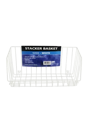 Storage - Basket Stackable Half Wide (White)