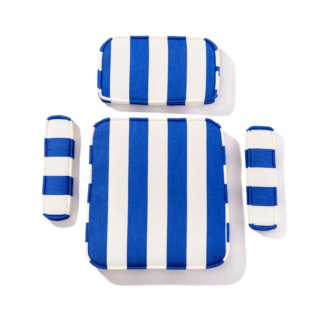 The Waterhouse Chair Cushion Set - Crew Mediterranean Blue Stripe